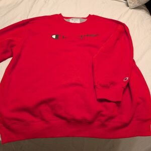 Champion Men's Vibrant Red Crewneck Sweater